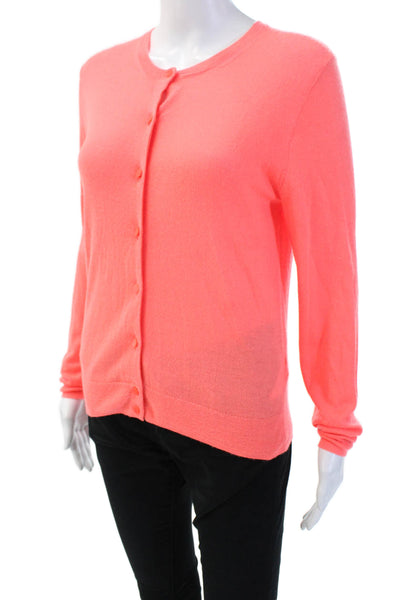 J Crew, Womens Cardigan Pink Button Crew Neck Long Sleeve Size M