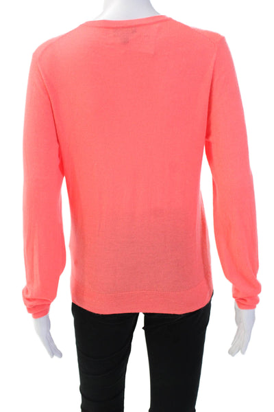 J Crew, Womens Cardigan Pink Button Crew Neck Long Sleeve Size M