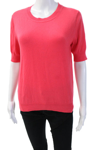 J Crew Womens Pullover Sweater Pink Crew Neck Short Sleeve Size S