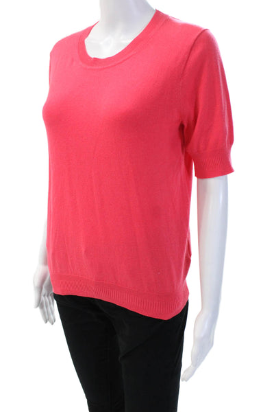 J Crew Womens Pullover Sweater Pink Crew Neck Short Sleeve Size S