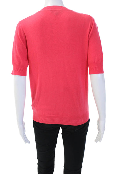 J Crew Womens Pullover Sweater Pink Crew Neck Short Sleeve Size S