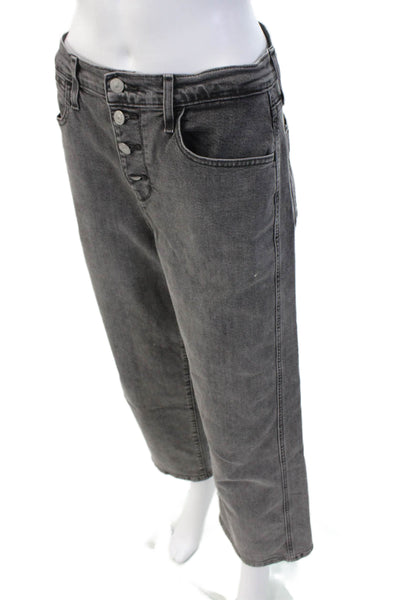 Levis Womens Cropped Wide-Leg Jeans Dark Gray High Rise Size 28
