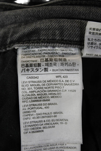 Levis Womens Cropped Wide-Leg Jeans Dark Gray High Rise Size 28