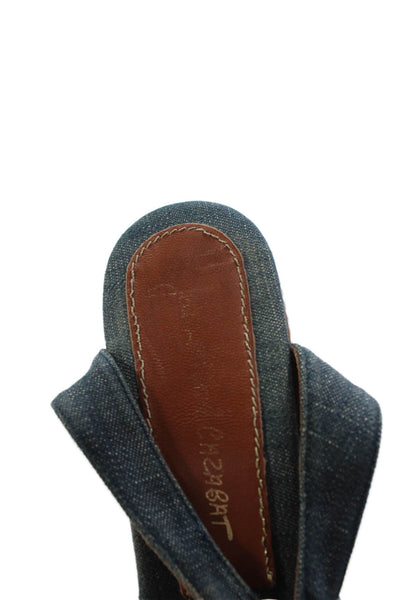 Jean Michel Cazabat Womens Denim Espadrille Detail Wedge Heels Blue Size 10