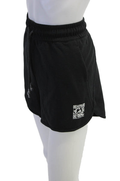 Adidas X Karlie Kloss Womens Cotton Drawstring Waist Shorts Black Size L