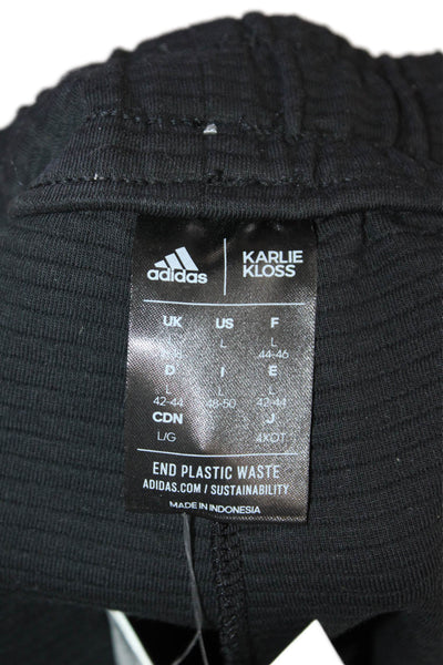 Adidas X Karlie Kloss Womens Cotton Drawstring Waist Shorts Black Size L