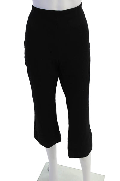 Zara Women Cropped Capri Pants Black Polyester Blend Size XL