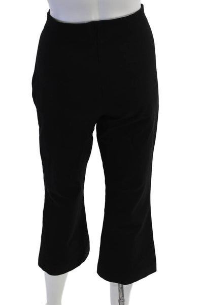 Zara Women Cropped Capri Pants Black Polyester Blend Size XL