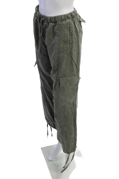 Splendid Unisex Capri Cargo Pants Army Green 100% Lyocell Drawstring Size XS