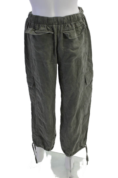 Splendid Unisex Capri Cargo Pants Army Green 100% Lyocell Drawstring Size XS