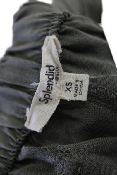 Splendid Unisex Capri Cargo Pants Army Green 100% Lyocell Drawstring Size XS