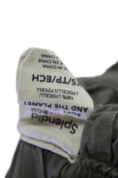 Splendid Unisex Capri Cargo Pants Army Green 100% Lyocell Drawstring Size XS