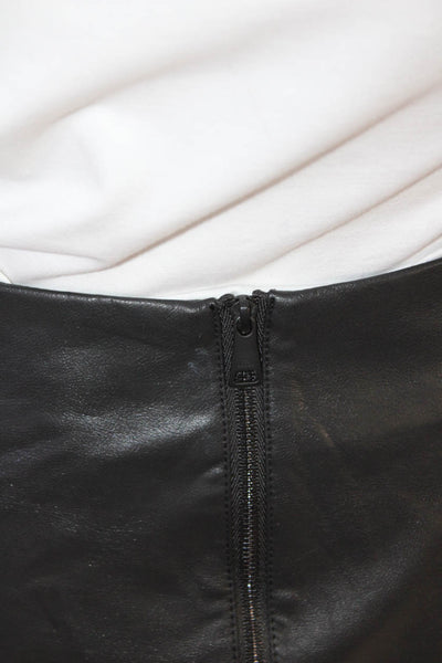 Ted Baker London Womens Faux Leather Zippered Detail Skirt Black Size 4
