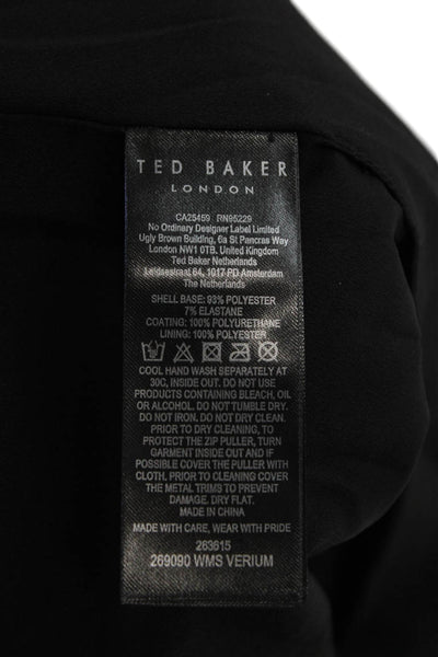 Ted Baker London Womens Faux Leather Zippered Detail Skirt Black Size 4