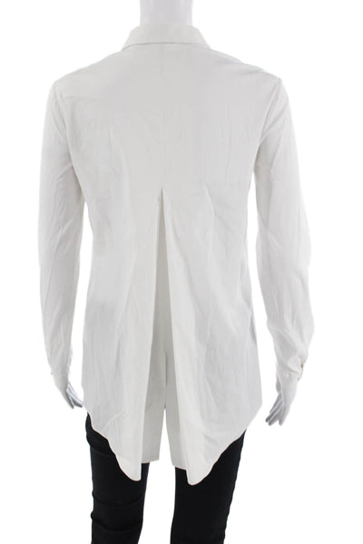 T Tahari Womens Collared Button-Up White Long Sleeve Basic Top Size XS