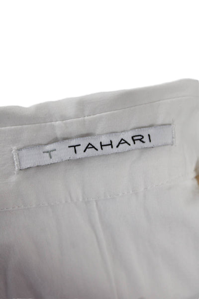 T Tahari Womens Collared Button-Up White Long Sleeve Basic Top Size XS