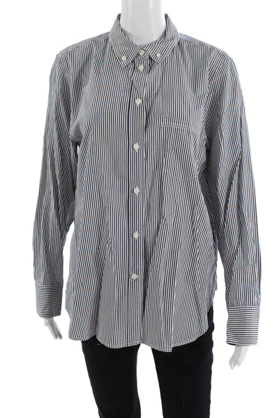 J Crew Mens Striped Cotton Button-Down Collared Shirt Long Sleeve Size 10