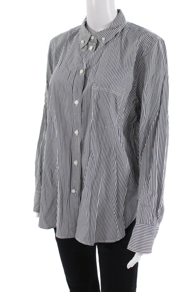 J Crew Mens Striped Cotton Button-Down Collared Shirt Long Sleeve Size 10