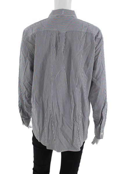 J Crew Mens Striped Cotton Button-Down Collared Shirt Long Sleeve Size 10