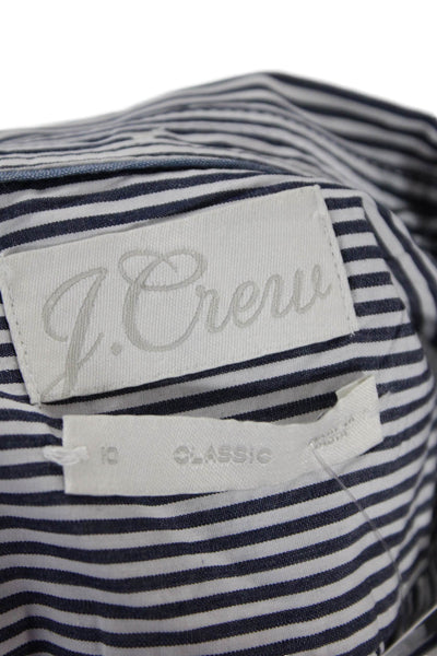 J Crew Mens Striped Cotton Button-Down Collared Shirt Long Sleeve Size 10