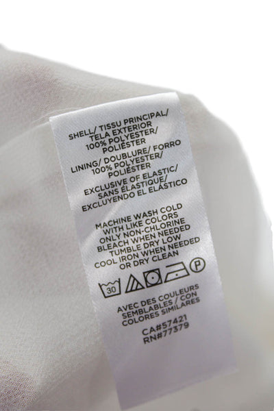 Ann Taylor Women High Neck Long Sleeve White Polyester Blouse Petite Size 2XS