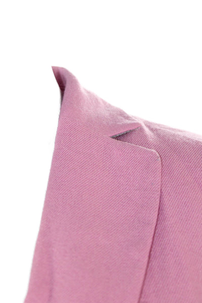 Ann Taylor Women Pink Collared Blazer Button Long Sleeve Size 00P