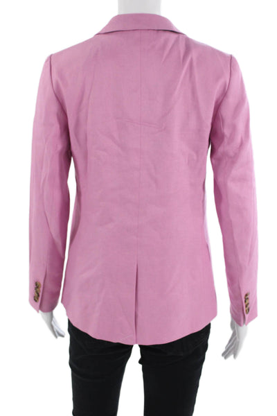 Ann Taylor Women Pink Collared Blazer Button Long Sleeve Size 00P