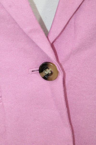 Ann Taylor Women Pink Collared Blazer Button Long Sleeve Size 00P
