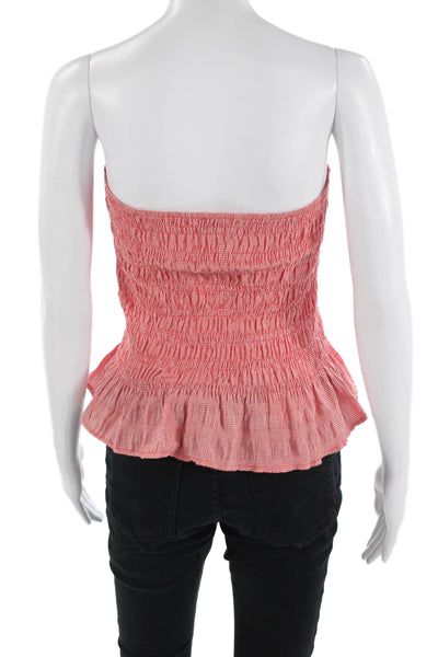 Zara Women Cropped Bohemian Check Sleeveless Top Red Size XS