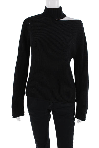 RtA Unisex Black Cotton Mock Neck Pullover Long Sleeve Size 2XS