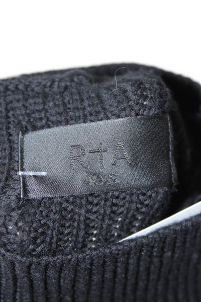 RtA Unisex Black Cotton Mock Neck Pullover Long Sleeve Size 2XS