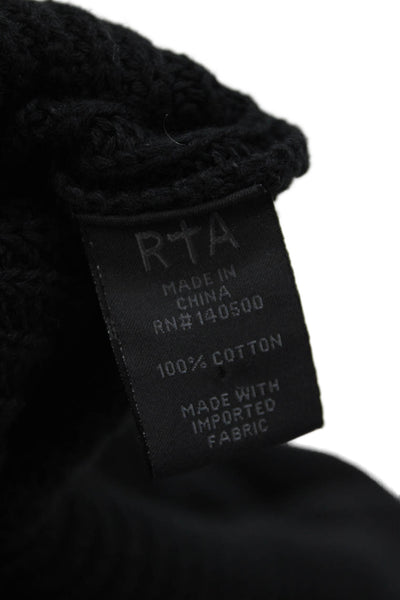 RtA Unisex Black Cotton Mock Neck Pullover Long Sleeve Size 2XS