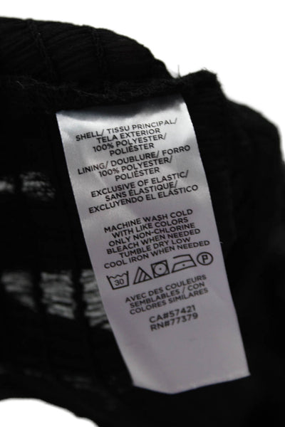 Ann Taylor Women Petite Black High Neck Long Sleeve Polyester Blouse Size 2XS