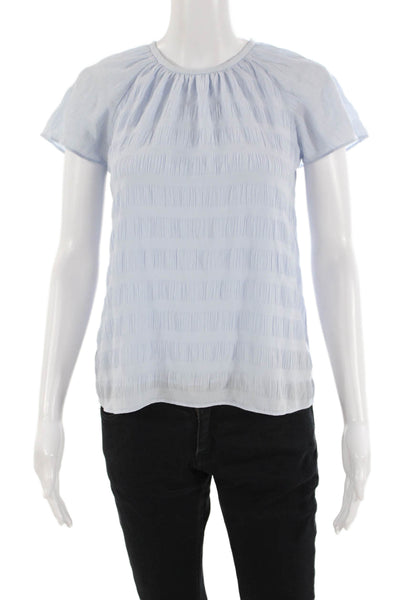Ann Taylor Women Basic Light Blue Blouse Petite Size 2XS