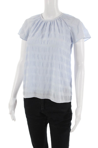Ann Taylor Women Basic Light Blue Blouse Petite Size 2XS