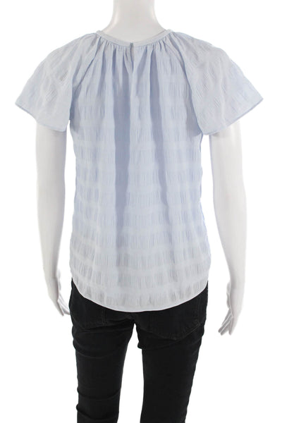 Ann Taylor Women Basic Light Blue Blouse Petite Size 2XS