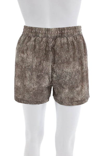 Outdoor Voices Womens Abstract Activewear Shorts Brown Size XS