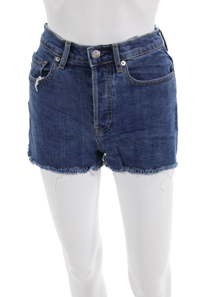 Everlane Womens Cotton Denim Cut Off Cheeky Shorts Blue Size 24