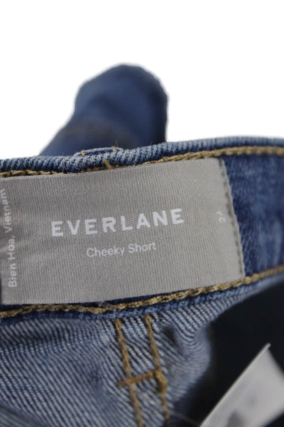 Everlane Womens Cotton Denim Cut Off Cheeky Shorts Blue Size 24