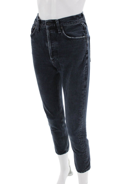 Agolde Womens Ankle Cropped Dark Gray Jeans Size 23