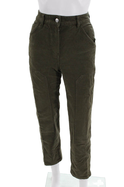Wilfred Free Women Cargo Cropped Pants Green 74% Cotton Petites Size 00