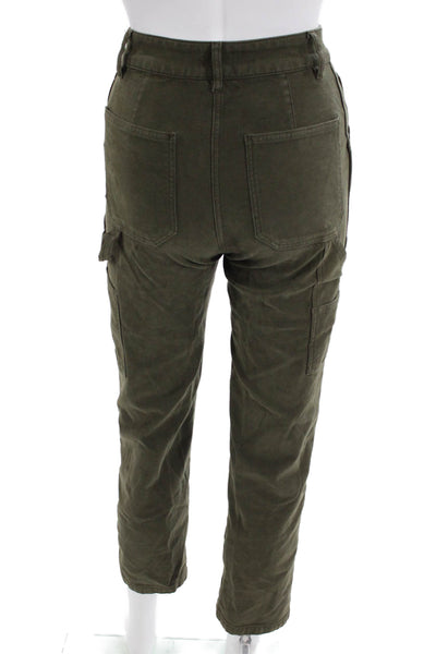 Wilfred Free Women Cargo Cropped Pants Green 74% Cotton Petites Size 00