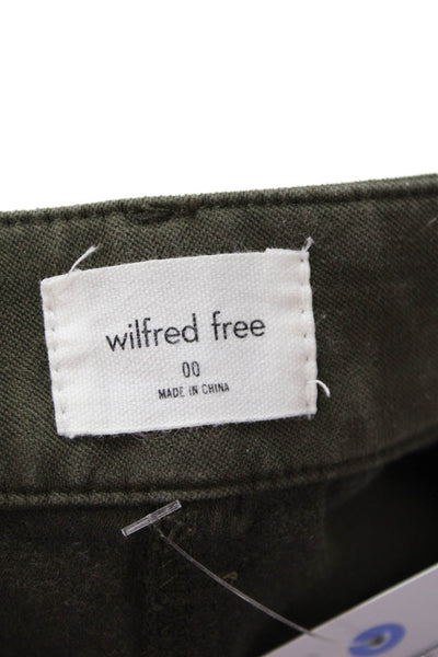 Wilfred Free Women Cargo Cropped Pants Green 74% Cotton Petites Size 00