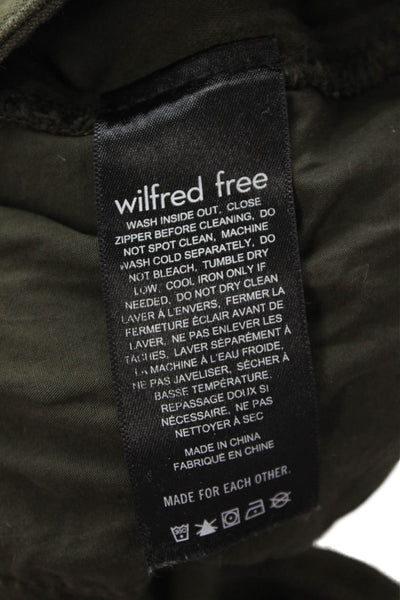 Wilfred Free Women Cargo Cropped Pants Green 74% Cotton Petites Size 00