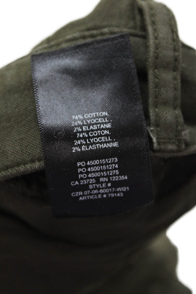 Wilfred Free Women Cargo Cropped Pants Green 74% Cotton Petites Size 00