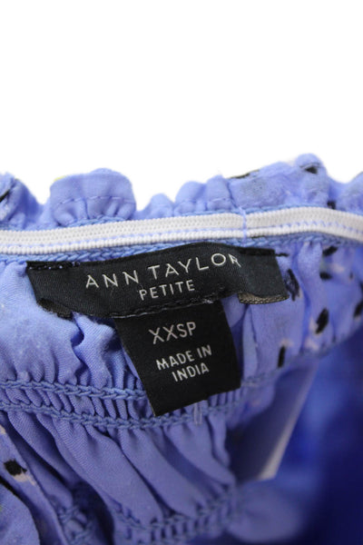 Ann Taylor Women Blouson Dress Light Blue High Neck Button Knee Length Size 2XS