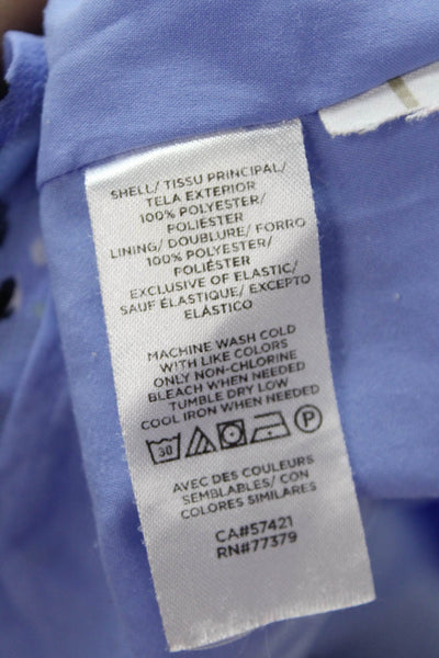 Ann Taylor Women Blouson Dress Light Blue High Neck Button Knee Length Size 2XS