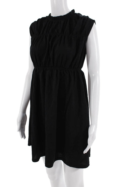 Ann Taylor Womens A-Line Fit & Flare Black High Neck Petite Dress Size 2XS