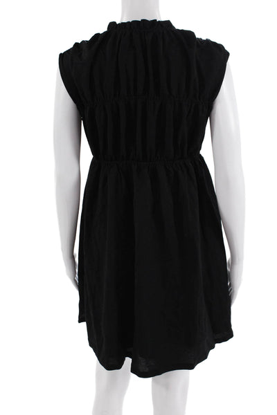 Ann Taylor Womens A-Line Fit & Flare Black High Neck Petite Dress Size 2XS