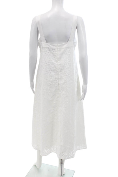 Natori Womens Slip Sundress White Square Neck Sleeveless Cotton Zip Size M